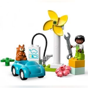 Lego Duplo Wind Turbine and Electric Car Set 10985 Complete No Box or Manual